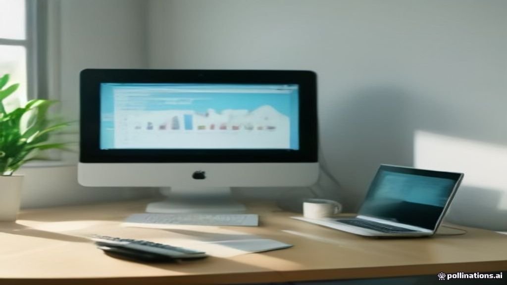A professional desk setup featuring various AI productivity tools on a laptop screen.