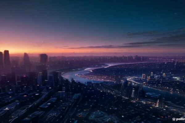 A conceptual vision of emerging technologies shaping the future of a smart city.