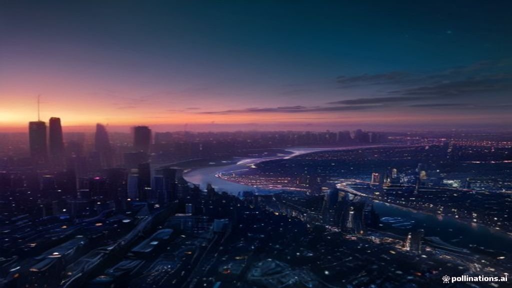 A conceptual vision of emerging technologies shaping the future of a smart city.